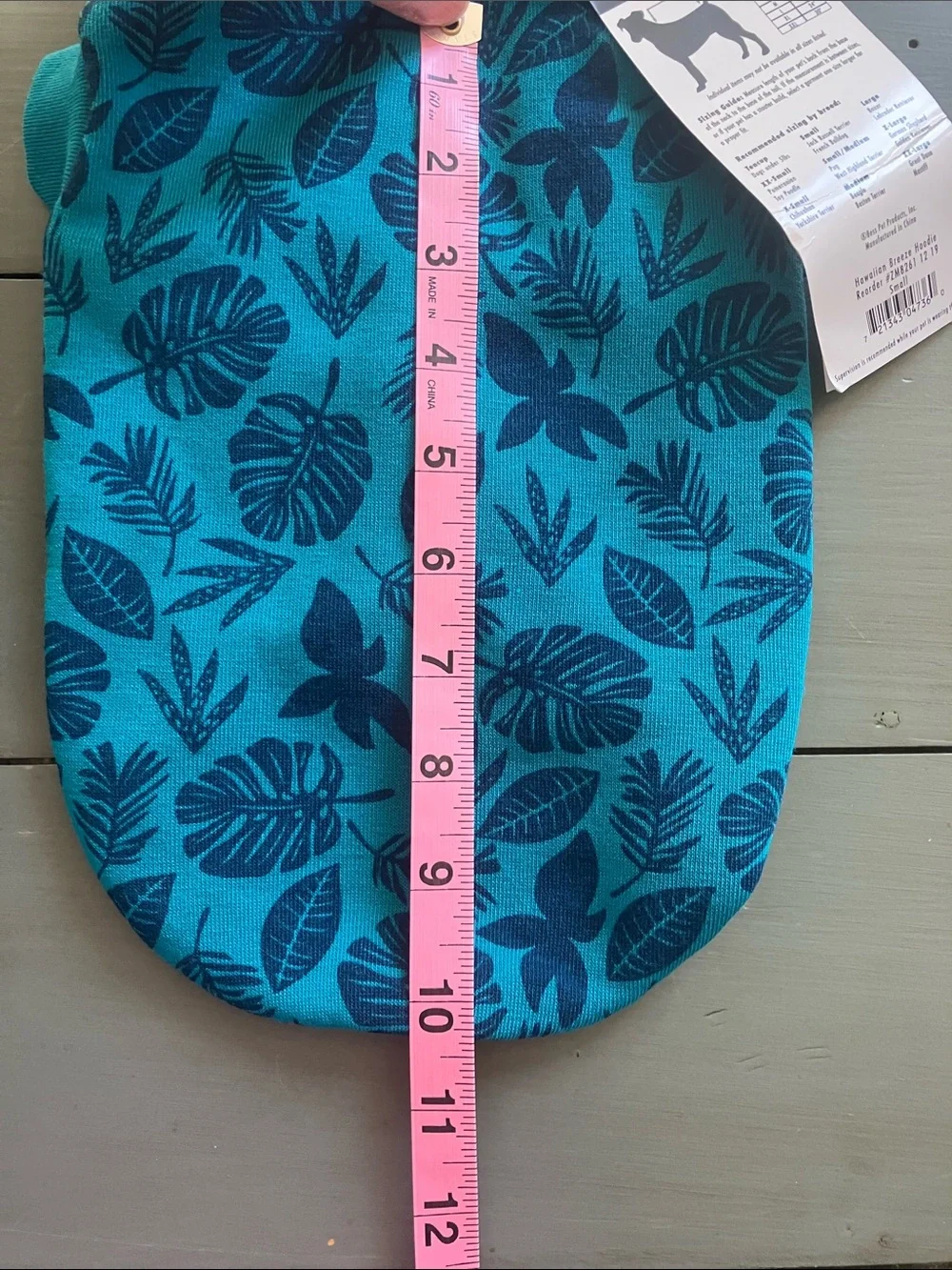 CASUAL CANINE Teal & Navy Hawaiian Breeze Tropical Hoodie Small Dog NWT